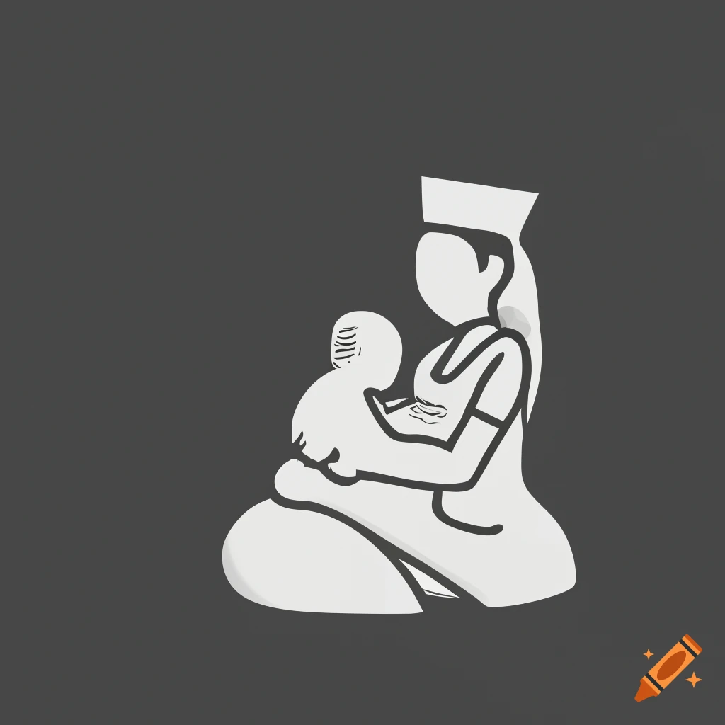 cute icon of a nurse breastfeeding a baby