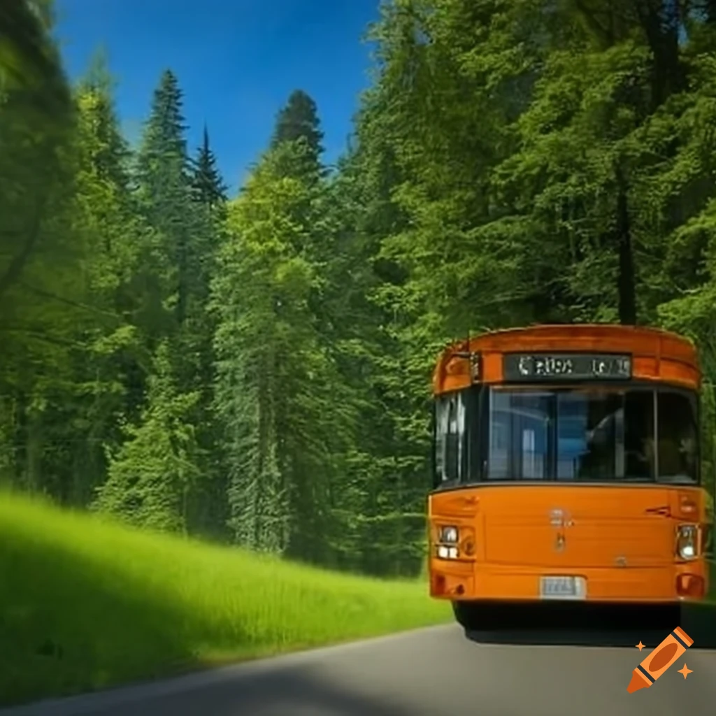 gelber bus im Urwald