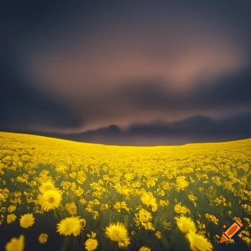 Detailed field of yellow flowers