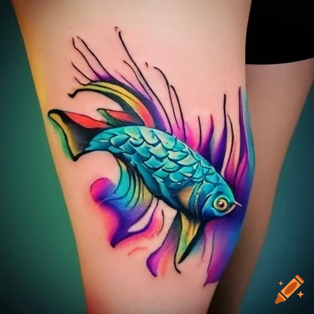 Tattoo uploaded by Janice Grassie • Betta fish! #bichtattoo #betta #fish  #color • Tattoodo