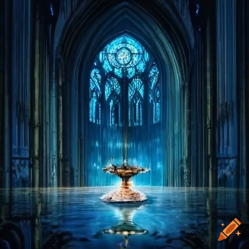 Image of a mysterious cathedral with stained glass windows on Craiyon