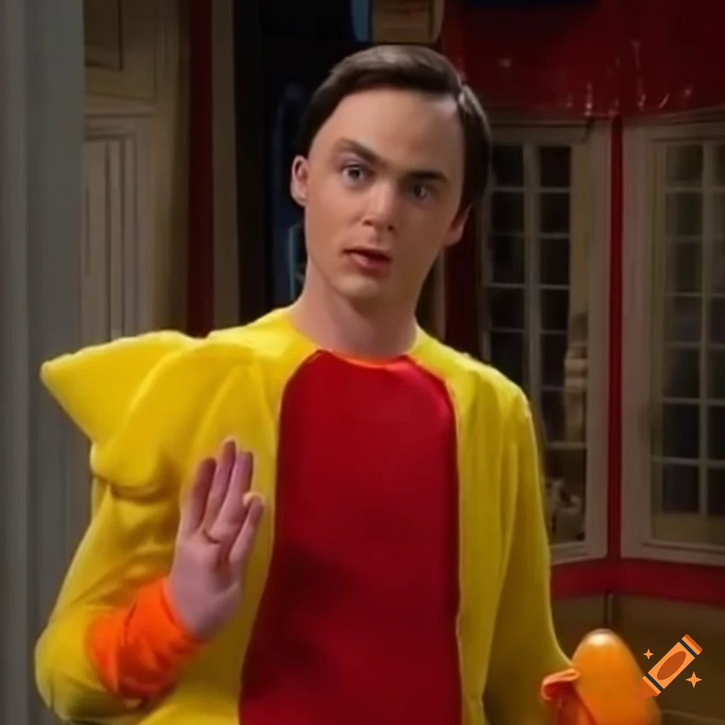 Sheldon cooper in a duck costume
