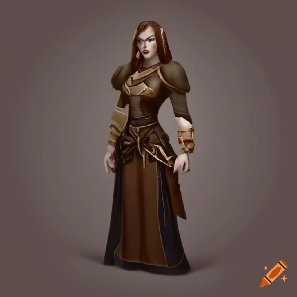 D&d 5e female noble sorcerer with dragon race. she is 5ft 4 inches tall  with long red hair and oranges eyes. she most look powerful in her noble  red clothes. she is