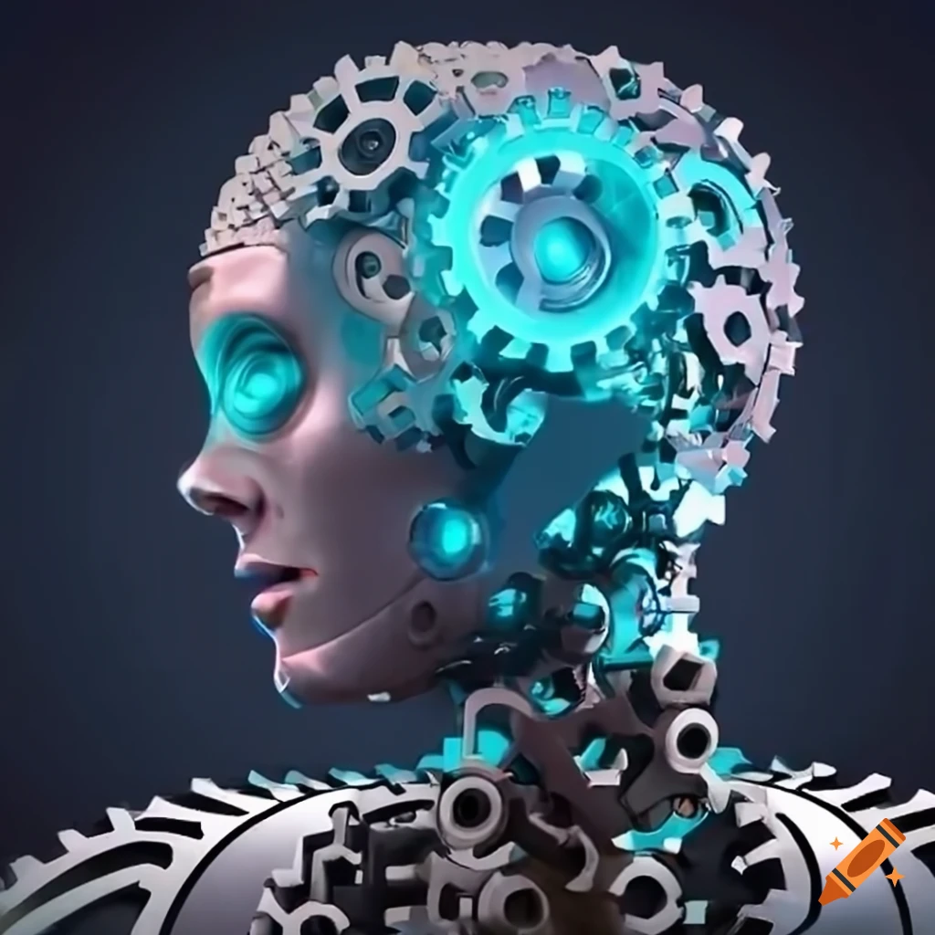 image of a mechanical brain made of gears