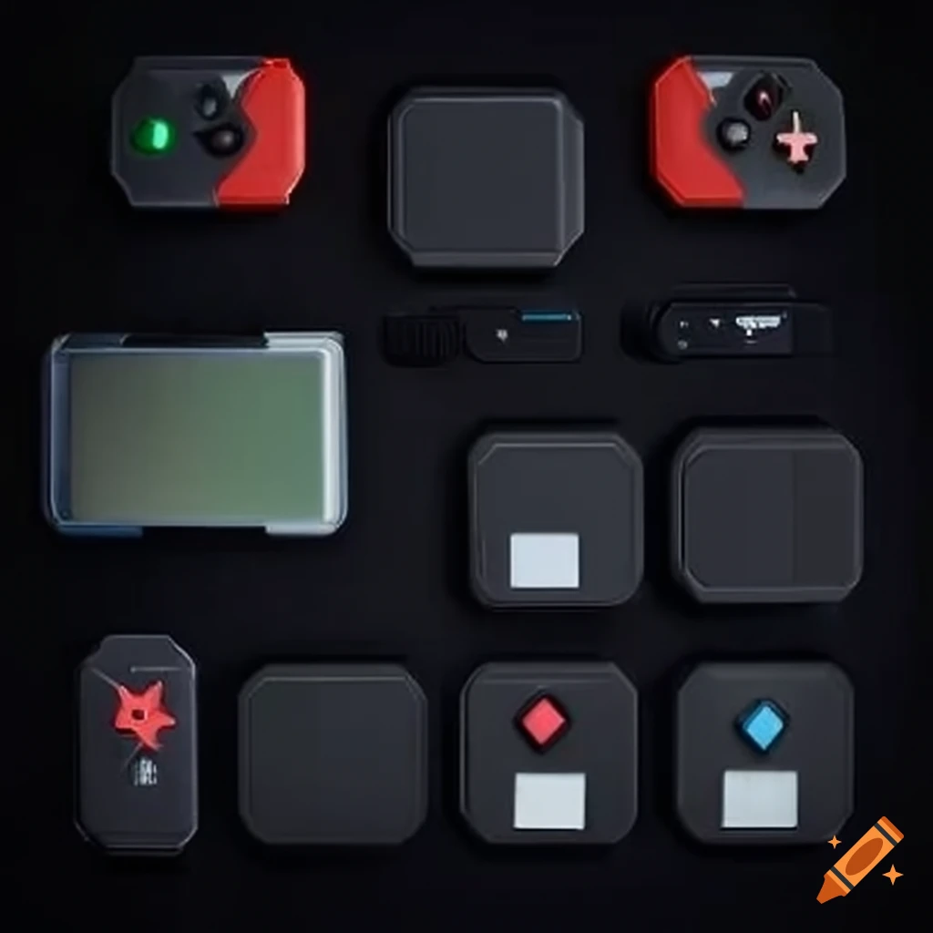 Hexagonshaped handheld video game console on Craiyon