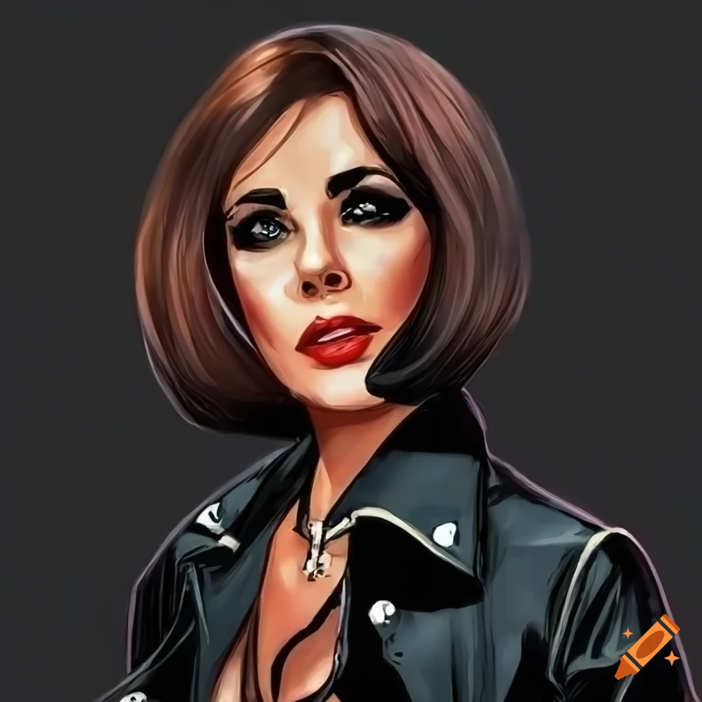 comic book art of a confident woman in a shopping mall