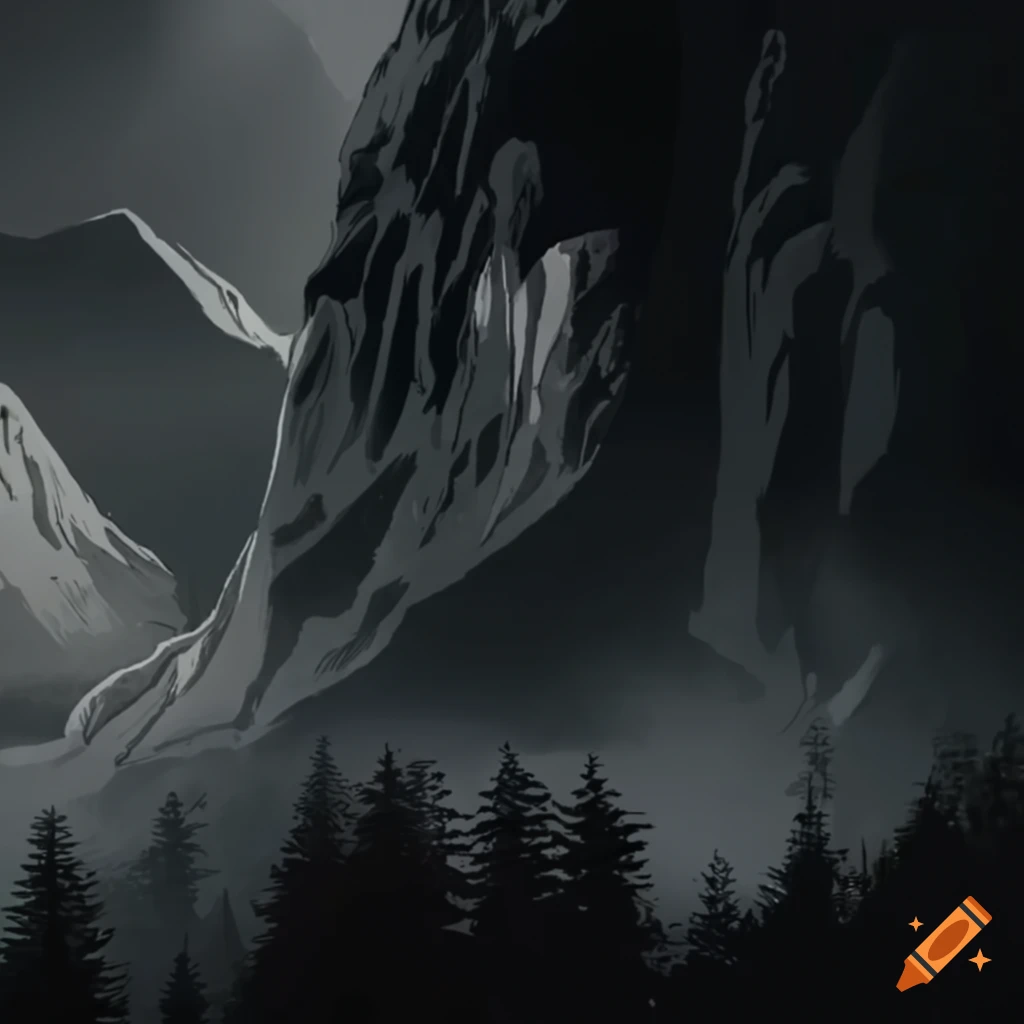 holographic representation of a Swiss Mountain from the Noir graphic novel