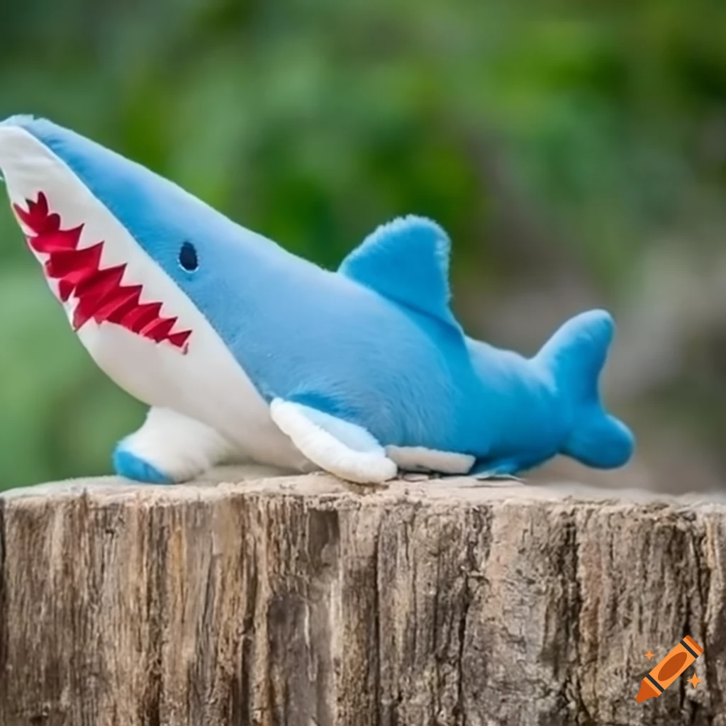 professional photo of a cute stuffed shark