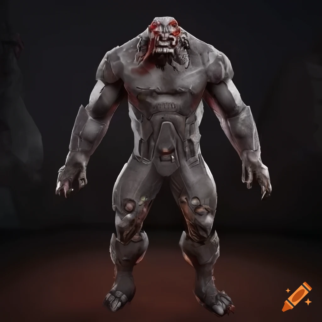 sci-fi black armored golem with glowing crystals