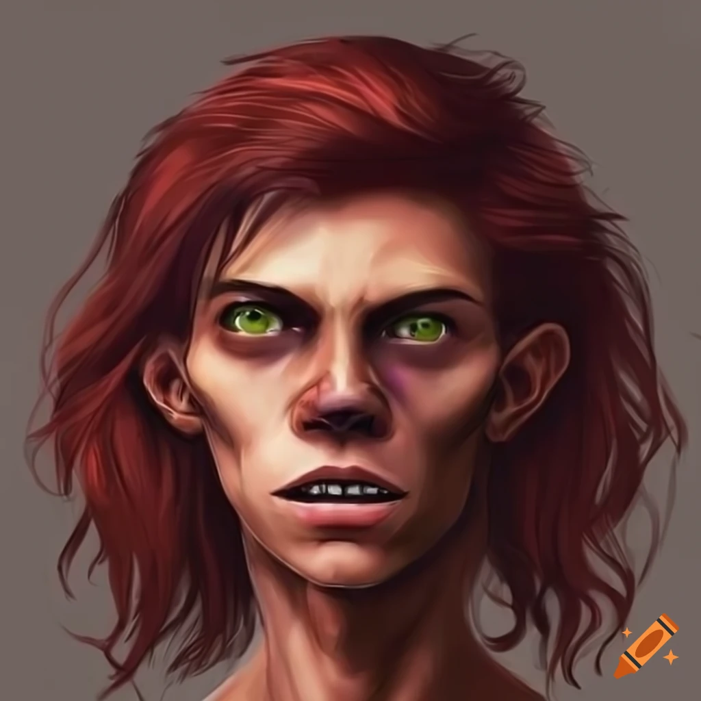 Illustration Of A Maroon Haired Humanoid Alien On Craiyon 
