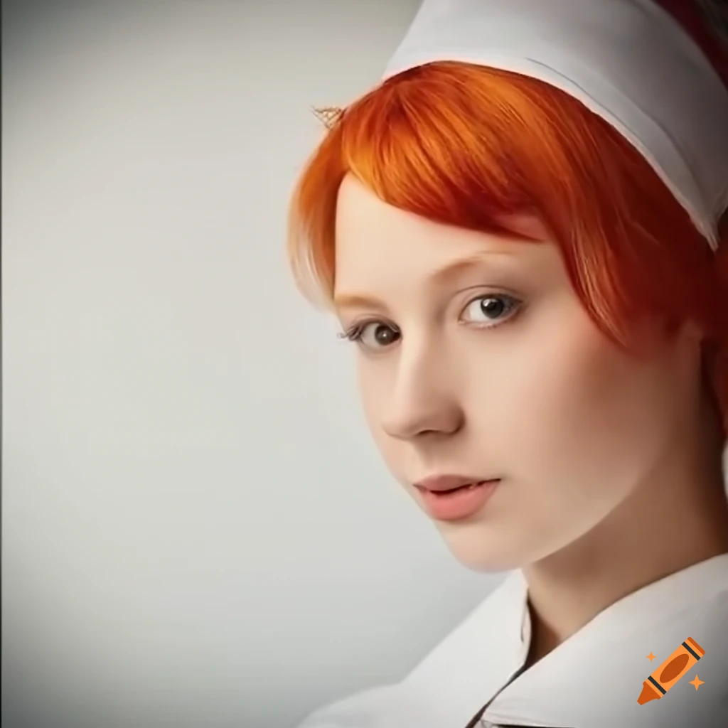 realistic depiction of a young female nurse in a hospital