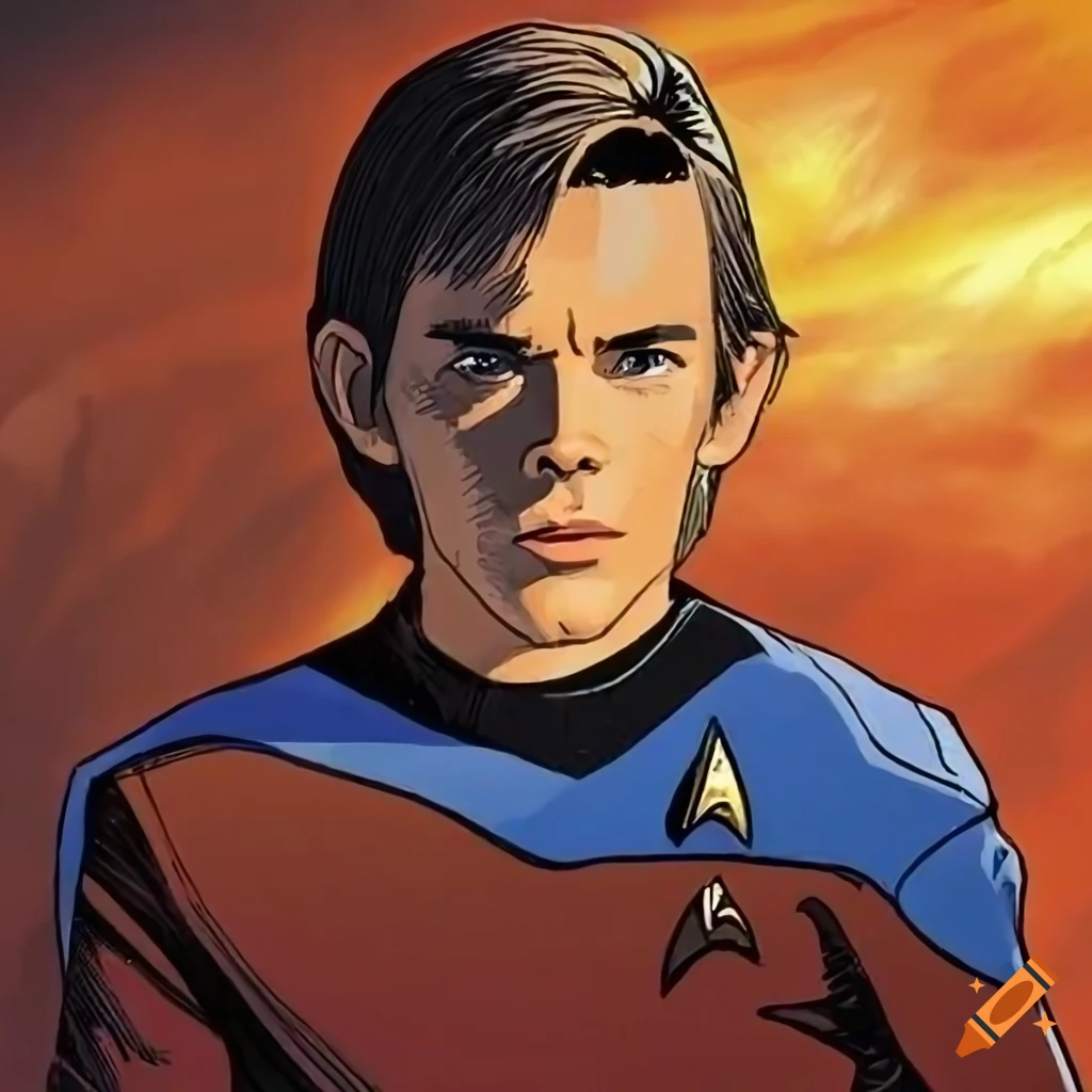 Comic book style art of child actor as wesley crusher