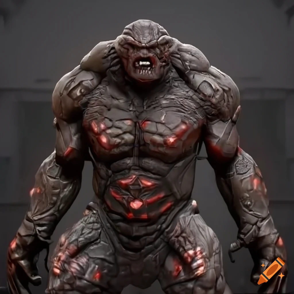 sci-fi golem cyborg warrior head