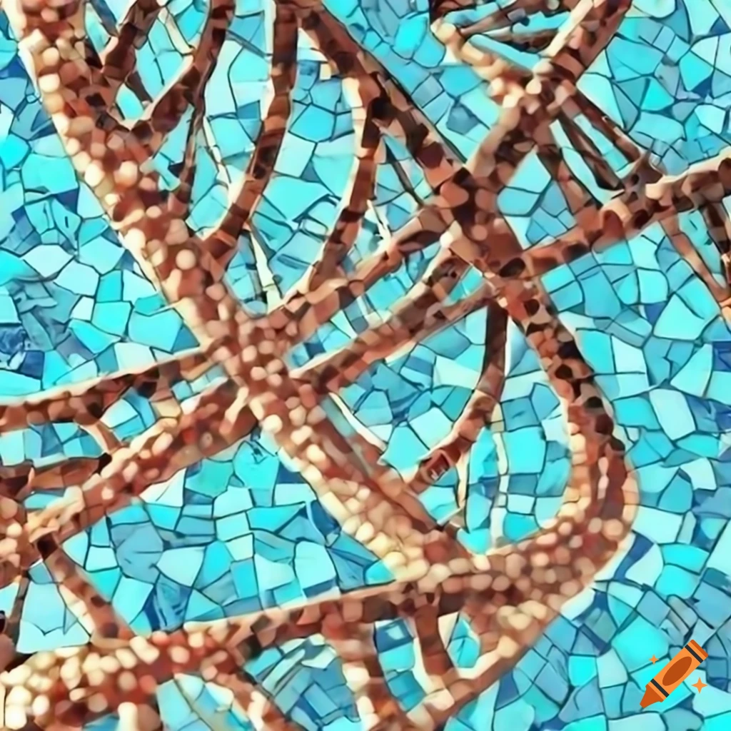 mosaic art representing a DNA structure