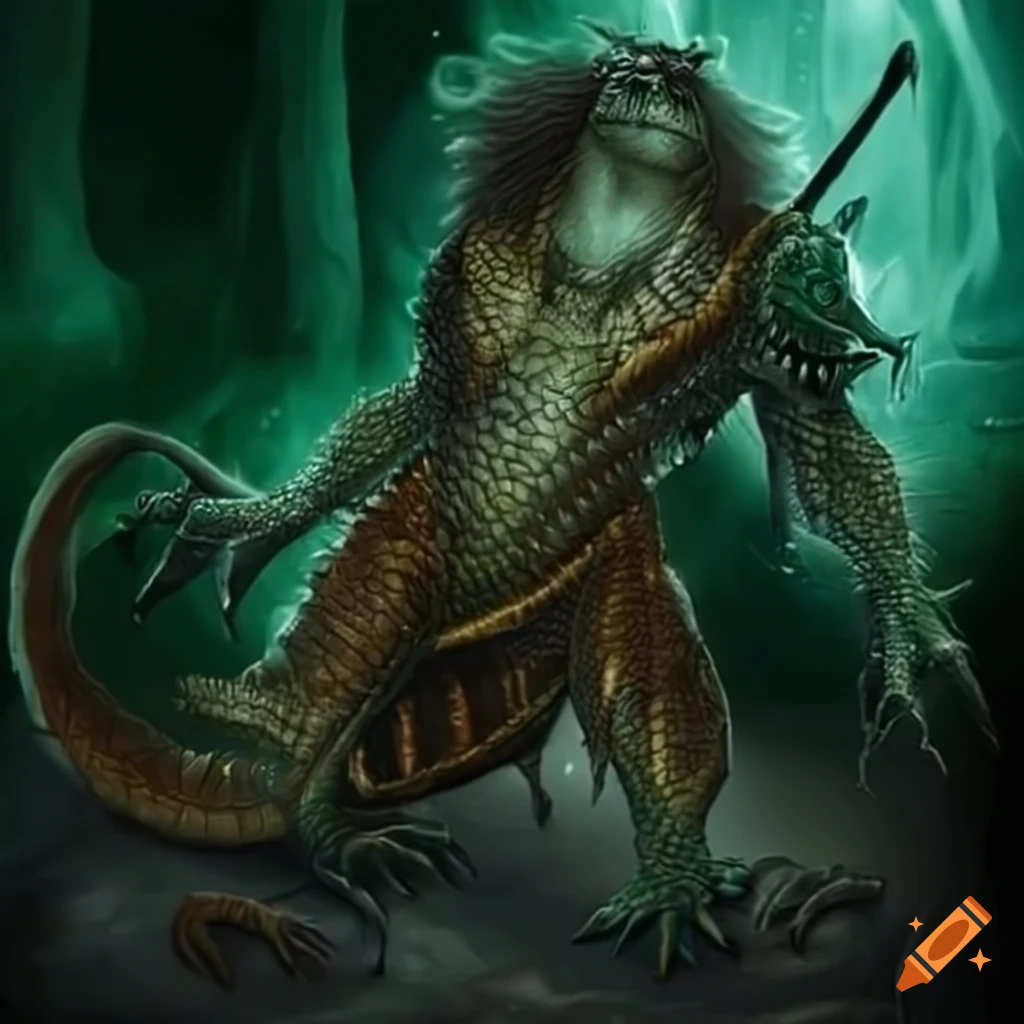 image of a lizard wizard casting a spell
