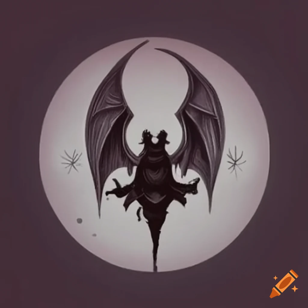 detailed black and white vampire insignia