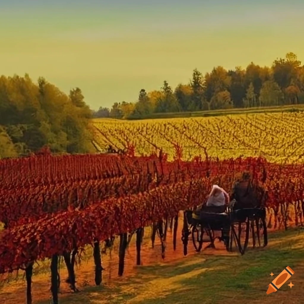 sunset at a romantic vineyard