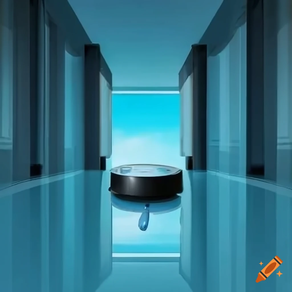 Robotic vacuum cleaning the floor on Craiyon