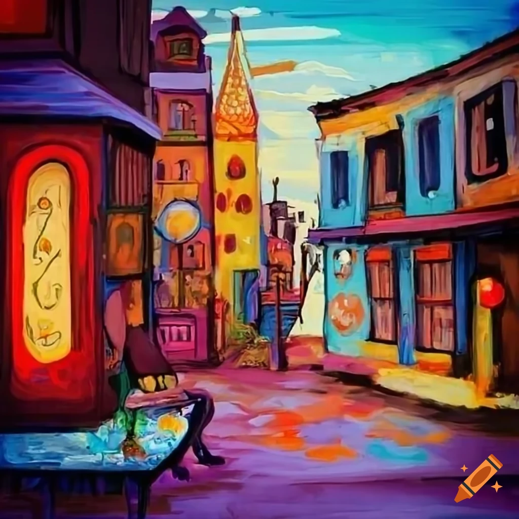 Whimsical Street Scene From A Hippie Realm On Craiyon whimsical-street-scene-from-a-hippie-realm-on-craiyon
