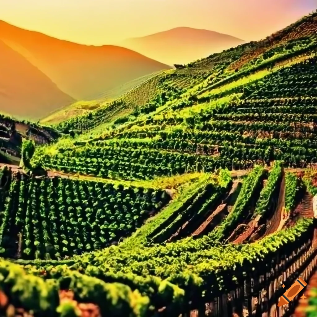 Douro Valley vineyard during grape harvest