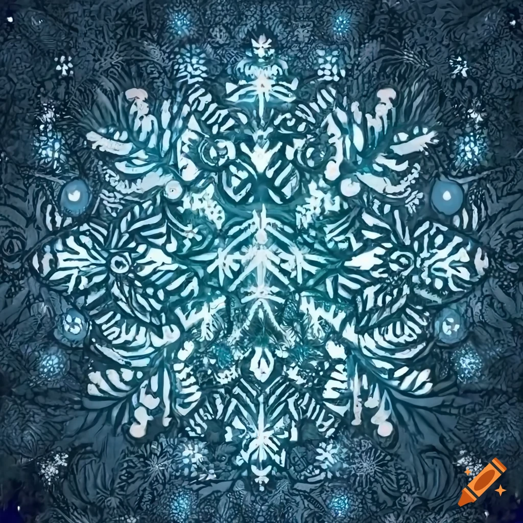 Gold and silver snowflake, symmetrical, floral, transparent background, hd  on Craiyon