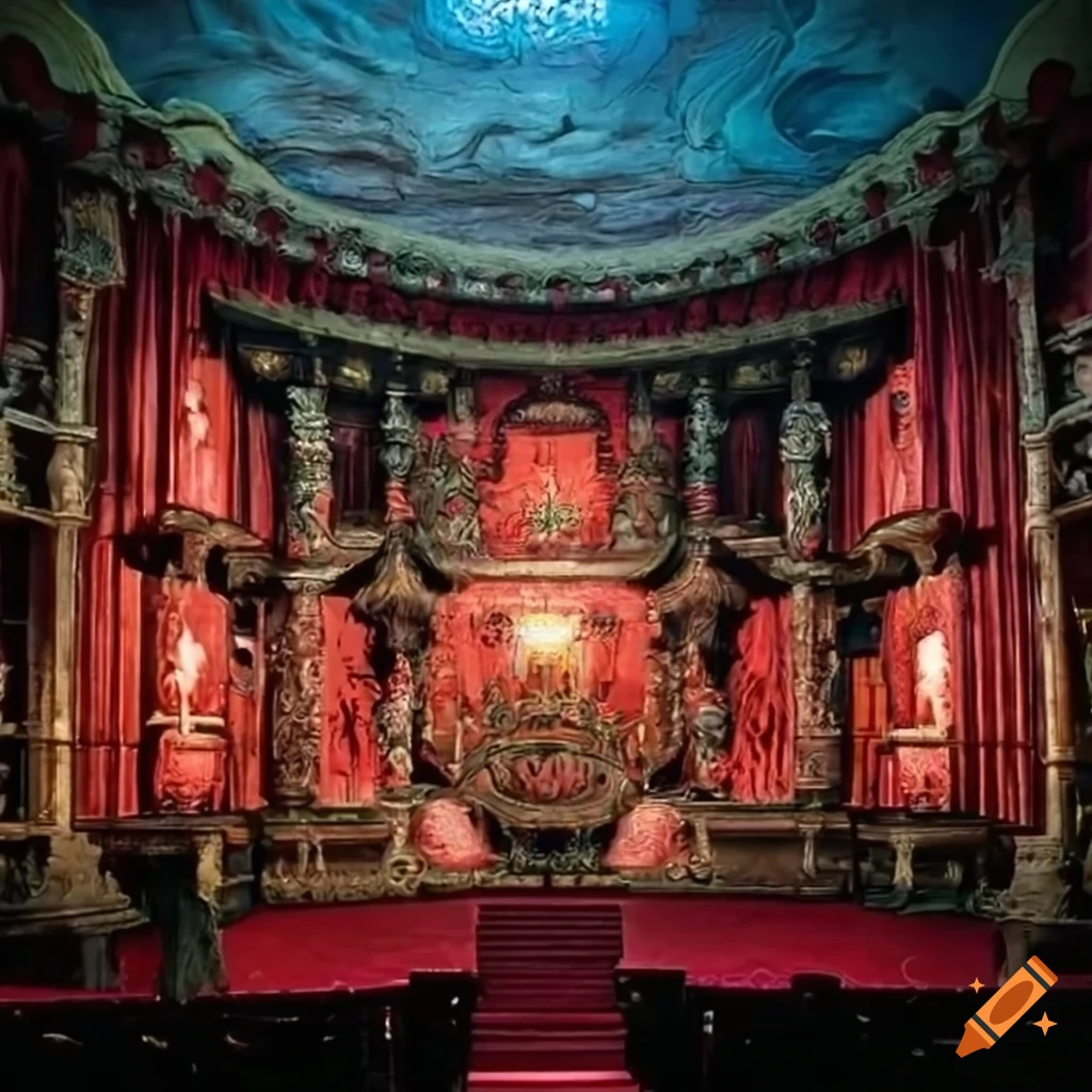 luxurious fantasy theater with velvet seats on Craiyon