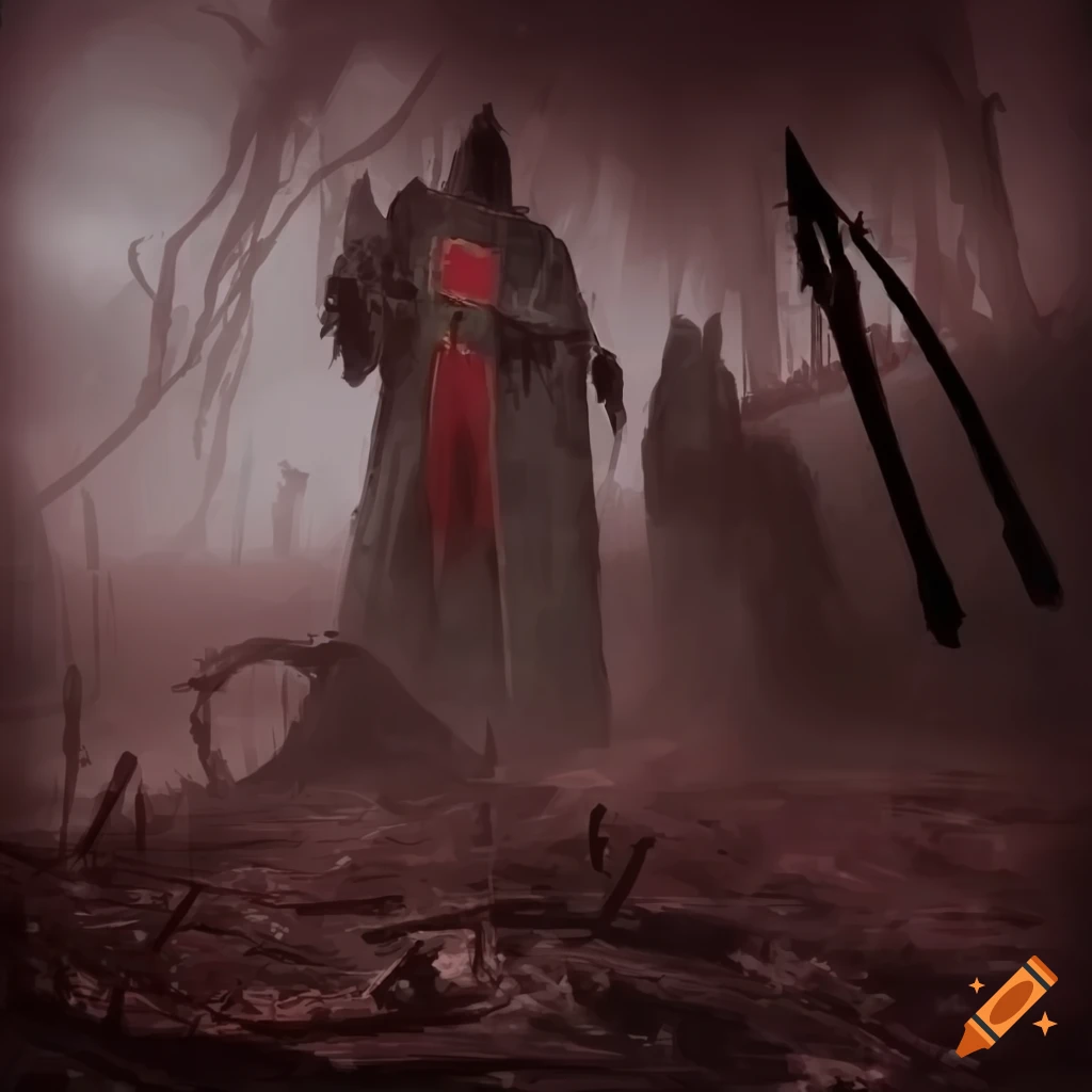 battle damaged arrow Catholic Templar concept art