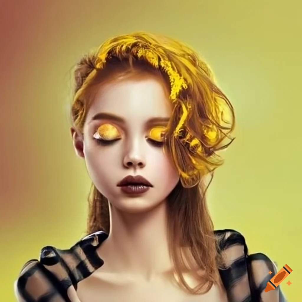 yellow perfume bottle with a girl