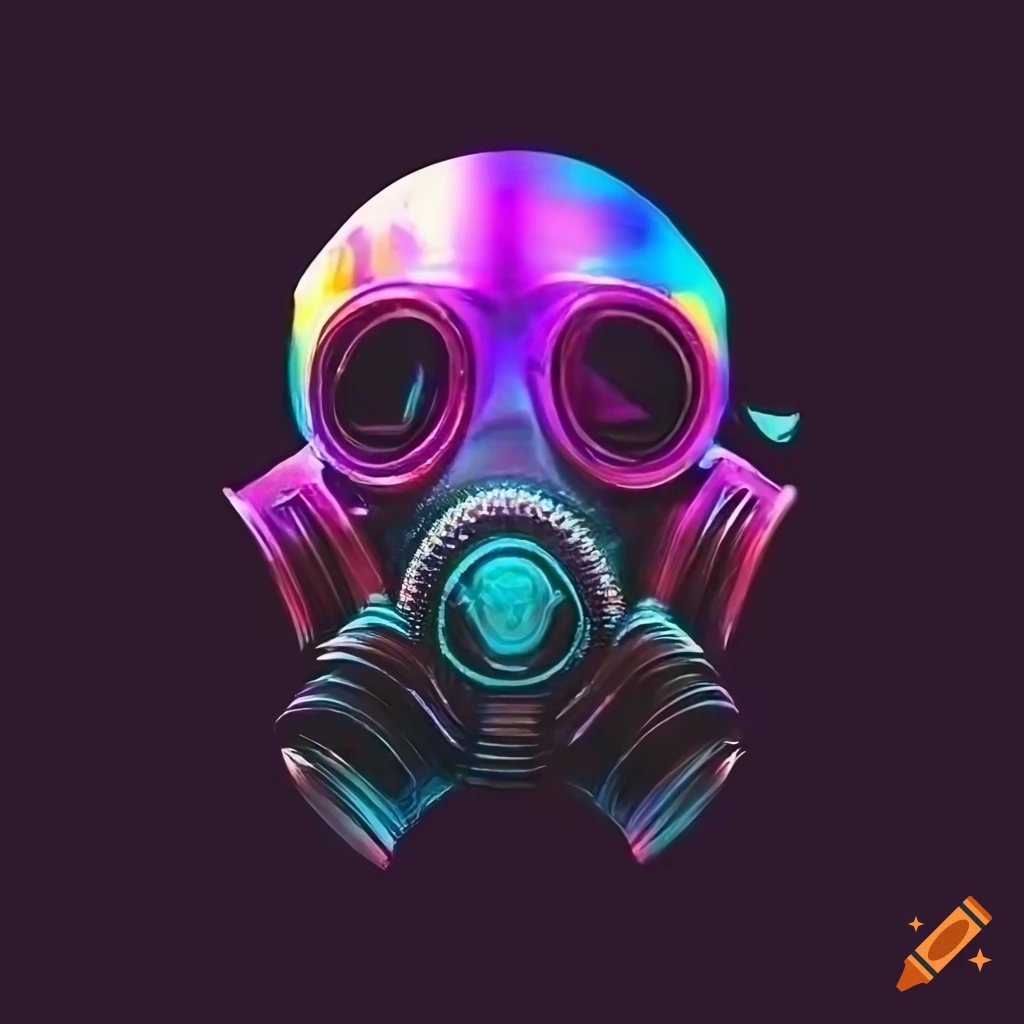 Shiny cyberpunk gas mask logo on Craiyon