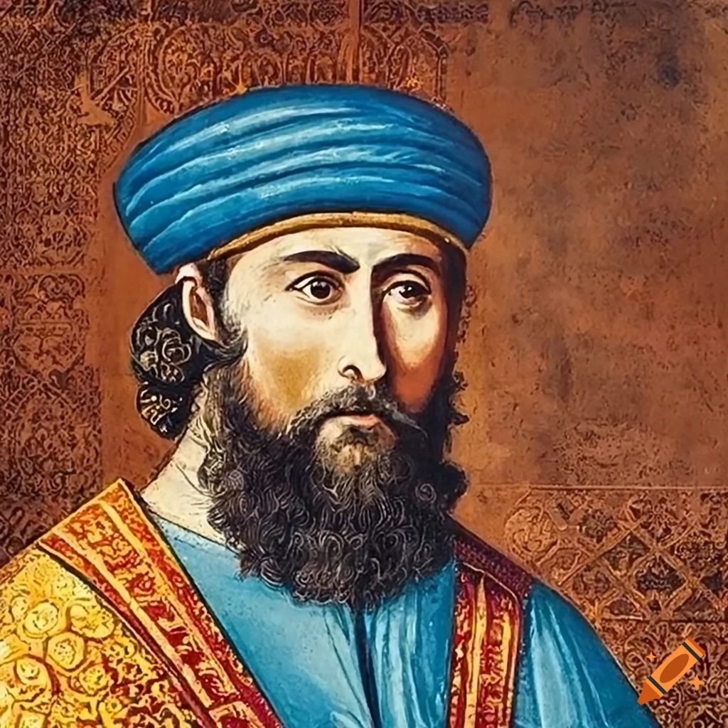 Illustration of a mudéjar man practicing islamic rituals