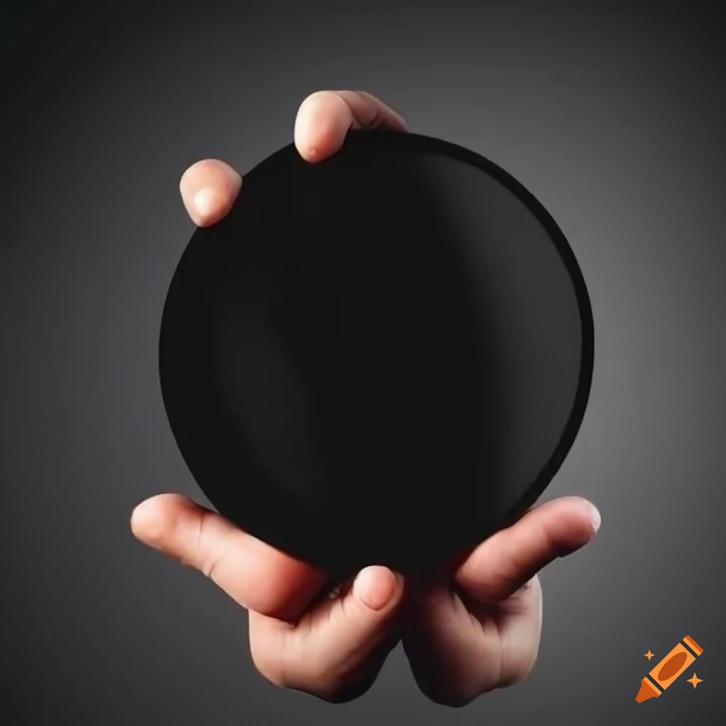 Conceptual art of a person holding a black circle on Craiyon