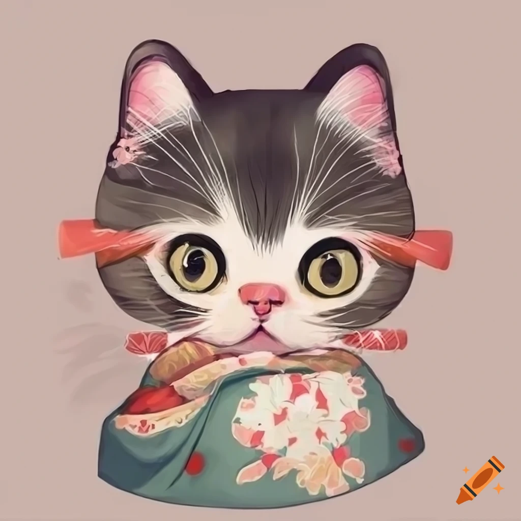 Plain cute cat face kawaii simple japanese design kenji on Craiyon
