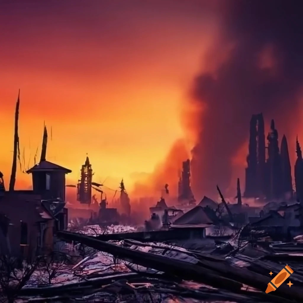 sunset-behind-a-fire-stricken-town-on-craiyon