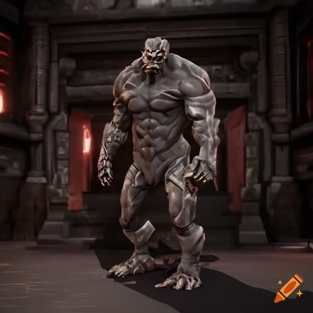 sci-fi golem cyborg warrior head