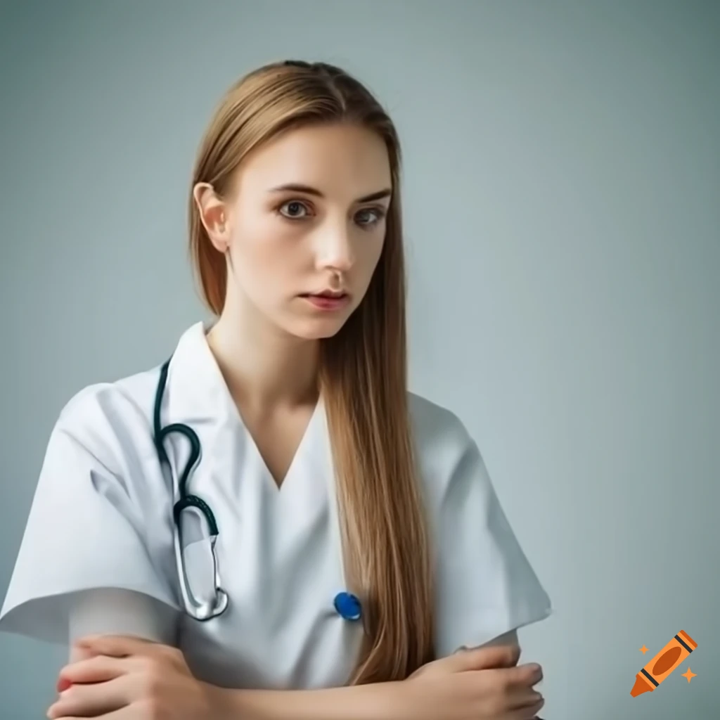 Portrait of a young female nurse in training on Craiyon