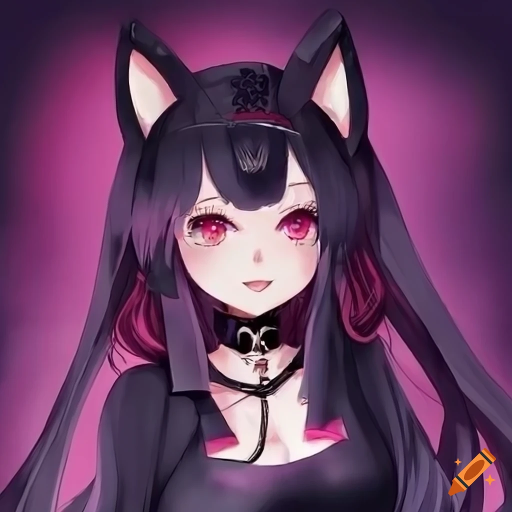 Goth Catgirl Illustration 