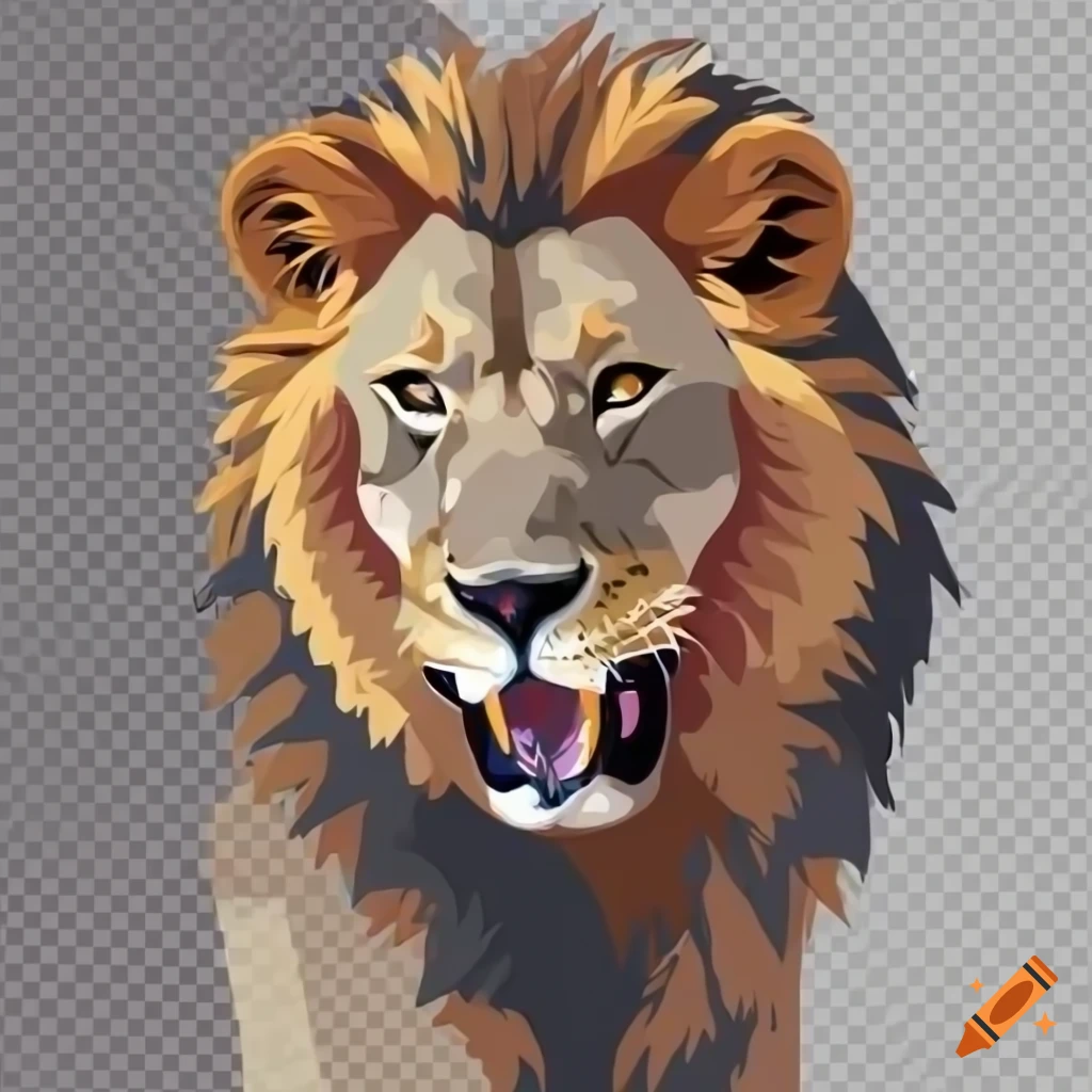 cartoon roaring lion head