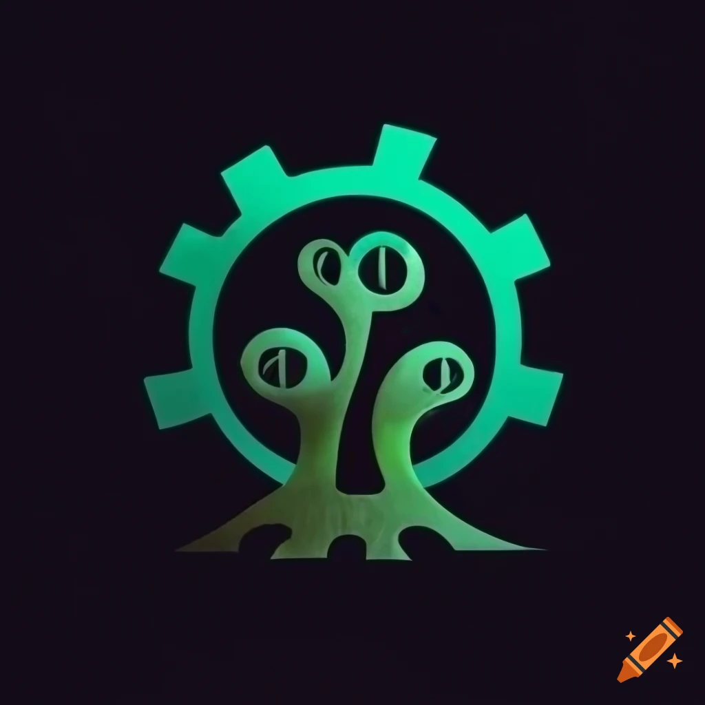 logo of a plant and cogs