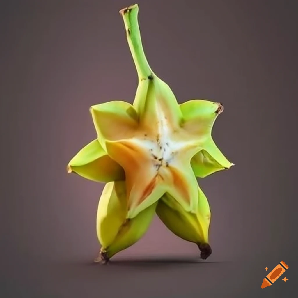 Image of a banana starfruit hybrid on craiyon