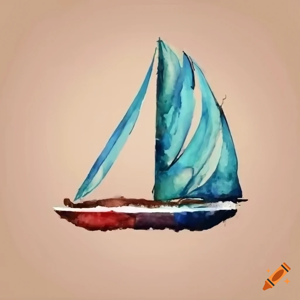 YouTube banner with a watercolor sailboat on beige background