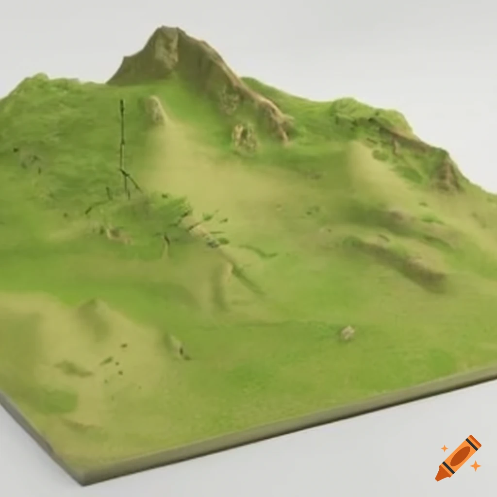 Simplified large scale terrain on craiyon