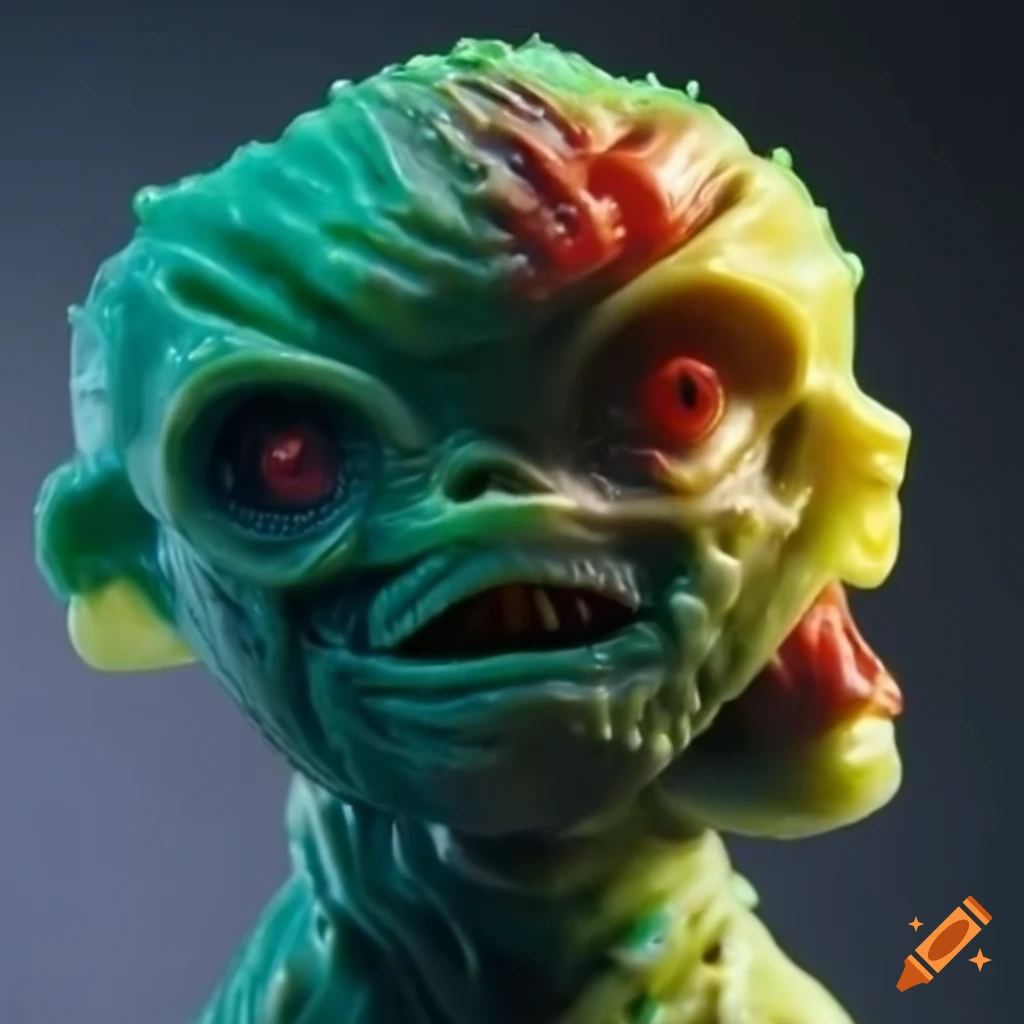 retro horror action figure with slime monsters