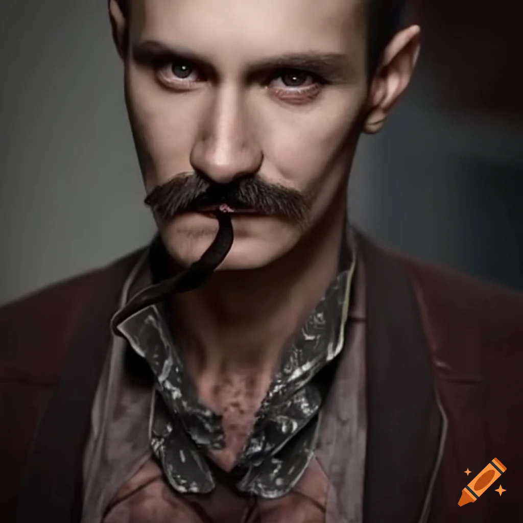 portrait of a mature man with a mustache