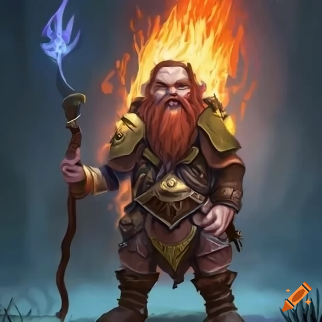 dwarf druid summoning flames