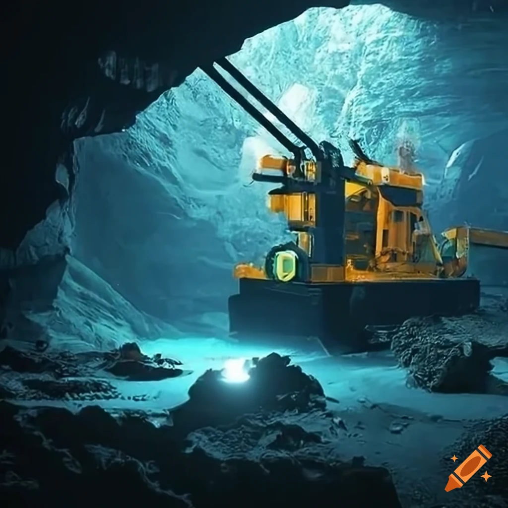 Mining robots exploring underground caves