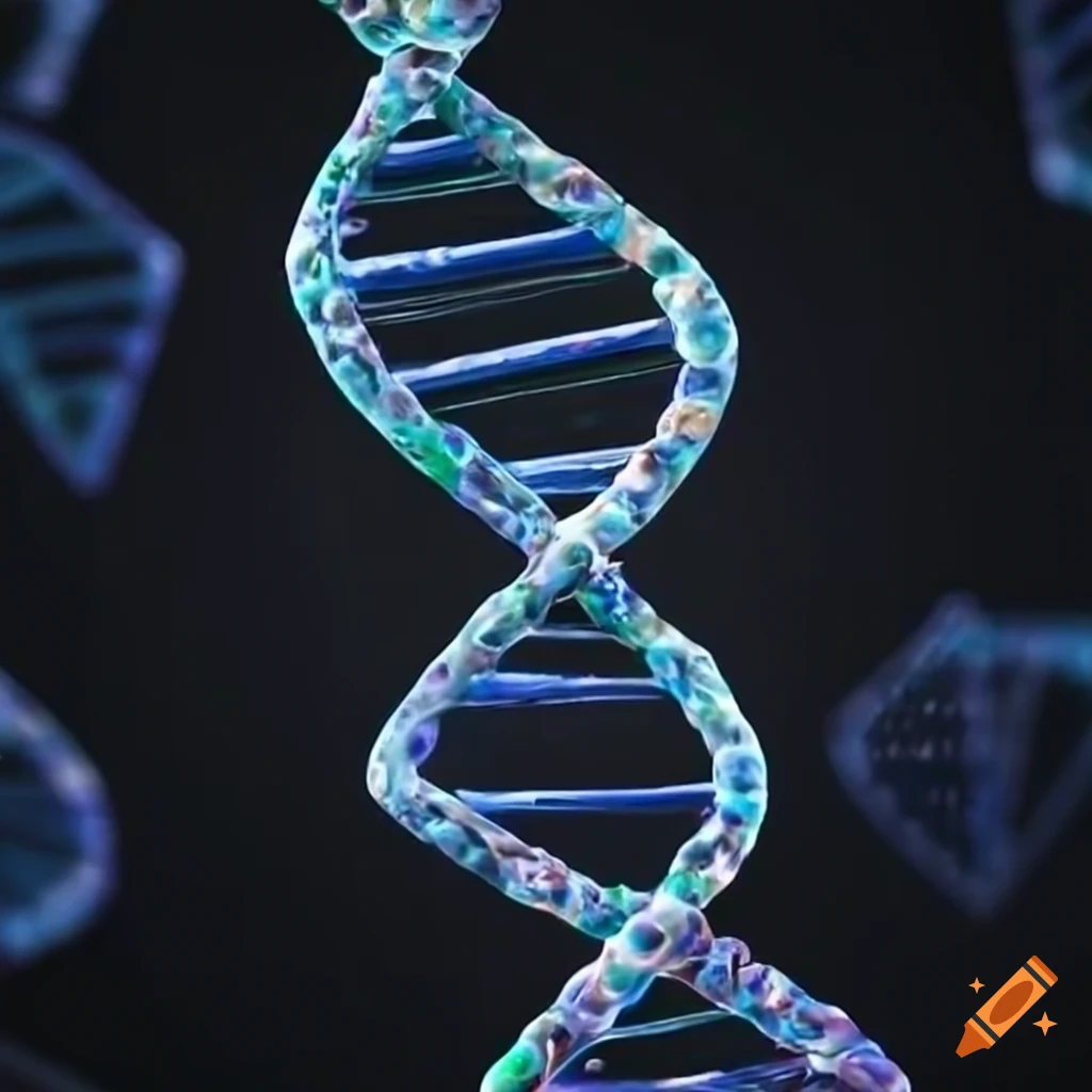 mosaic of DNA created with glass pieces
