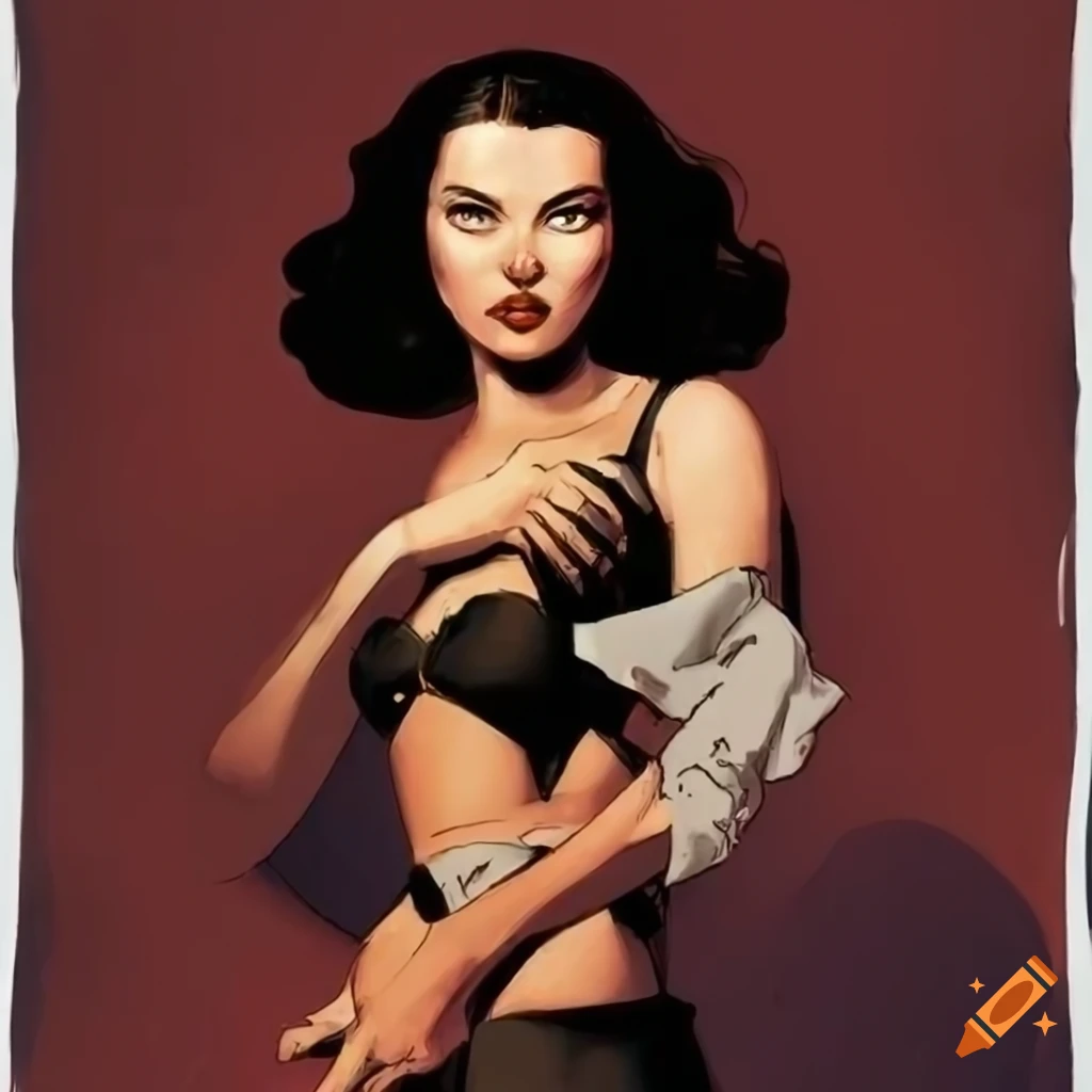 Villainess character from noir graphic novel on Craiyon