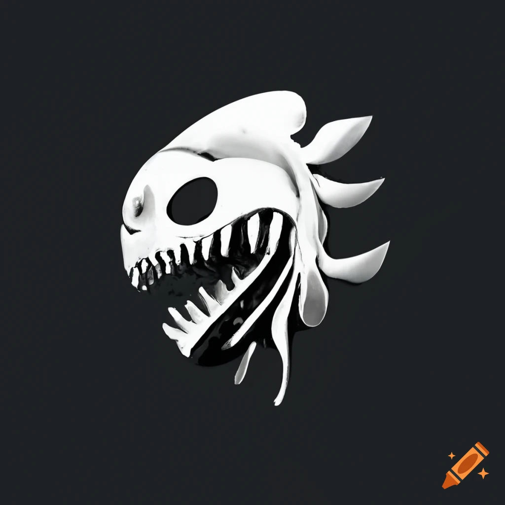 logo of a piranha with bones