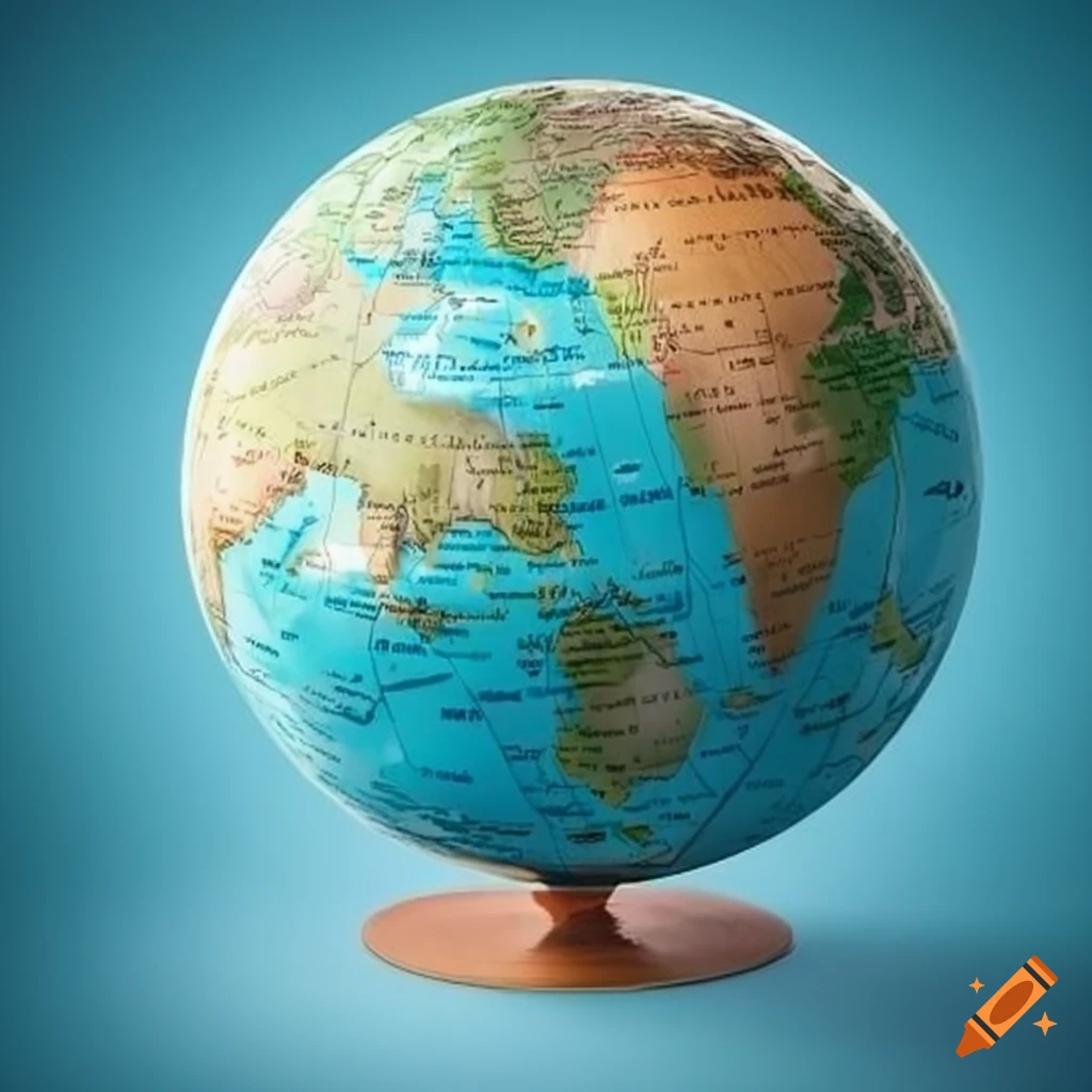 strange continents and islands on a terrestrial globe