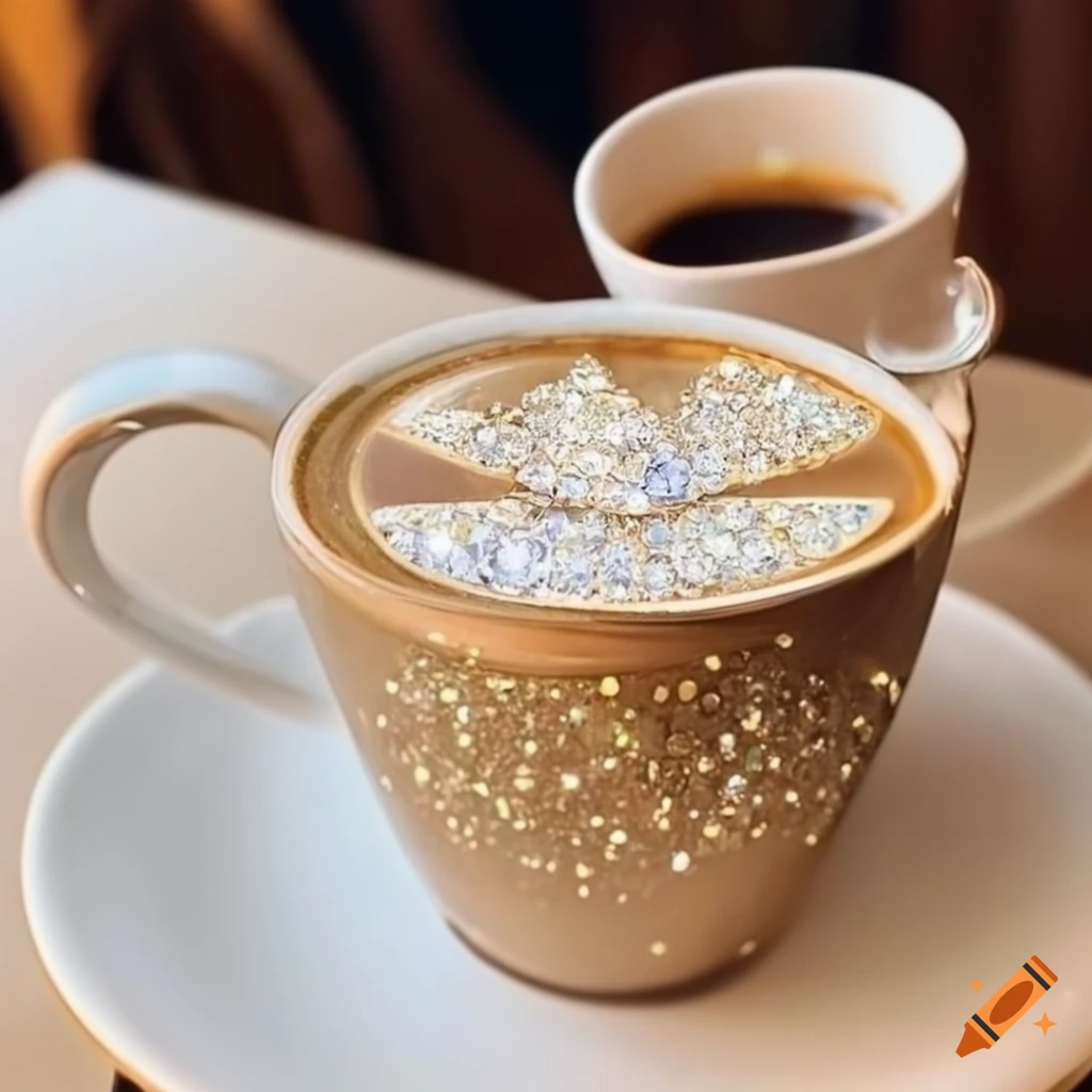 Luxurious coffee with diamond sparkle on Craiyon